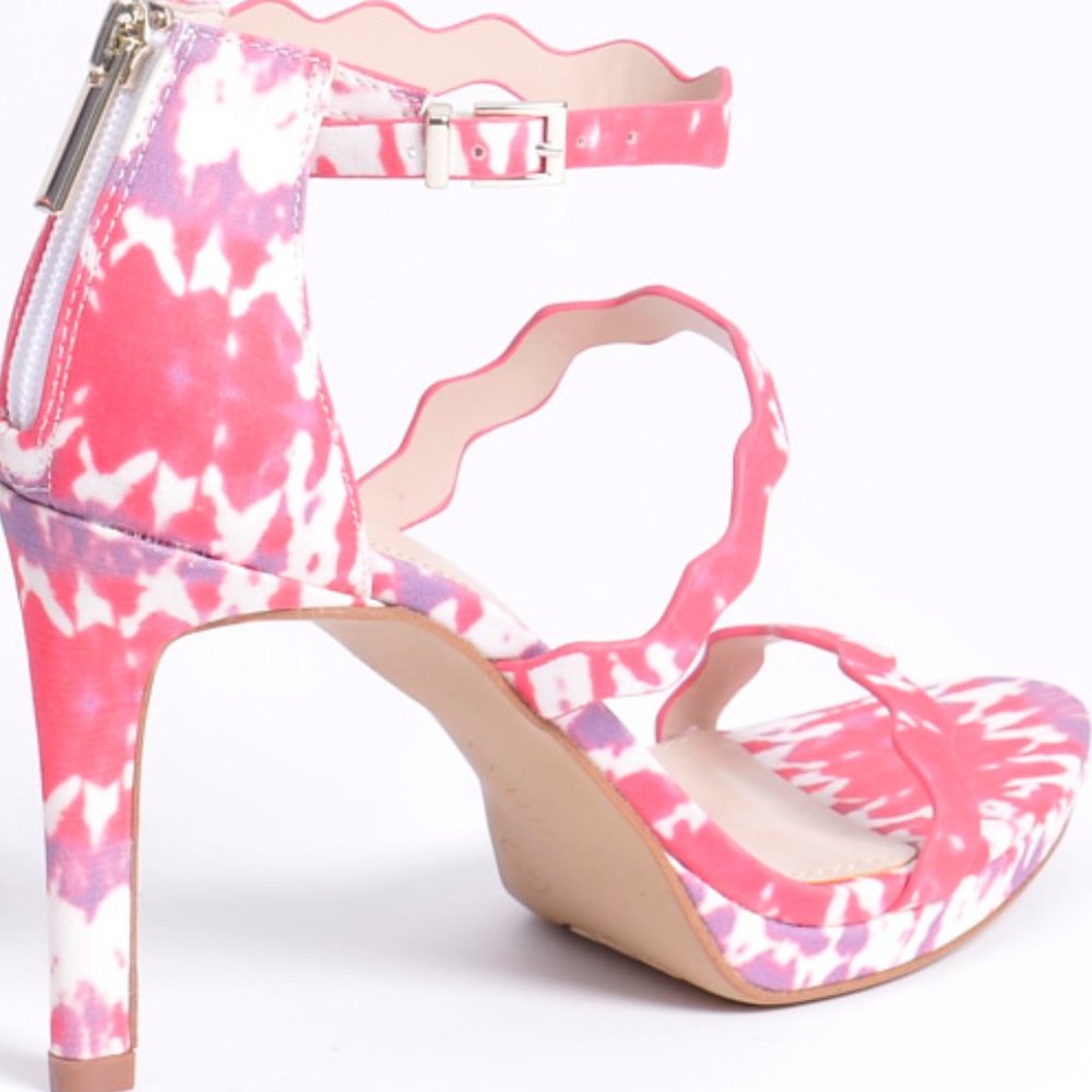Kelly and Katie, Womens Pink Multi Strappy Zip Heels Shoes Size 7M - Picture 7 of 9